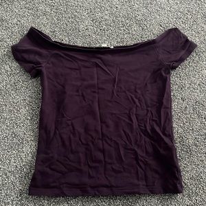 Express One Eleven Purple Scoop Neck Crop Top Size Small